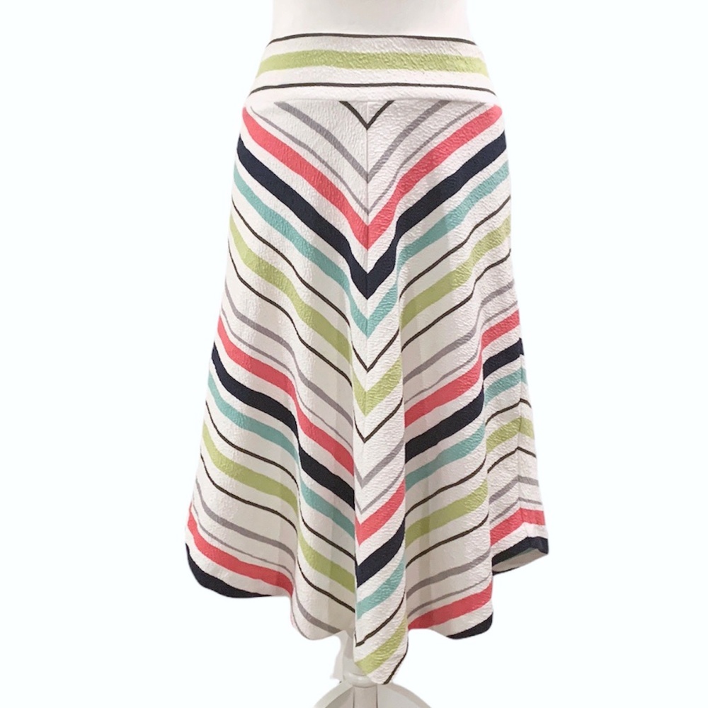 Anthropologie Maeve Rainbow Springstripe Skirt - Picture 2 of 8